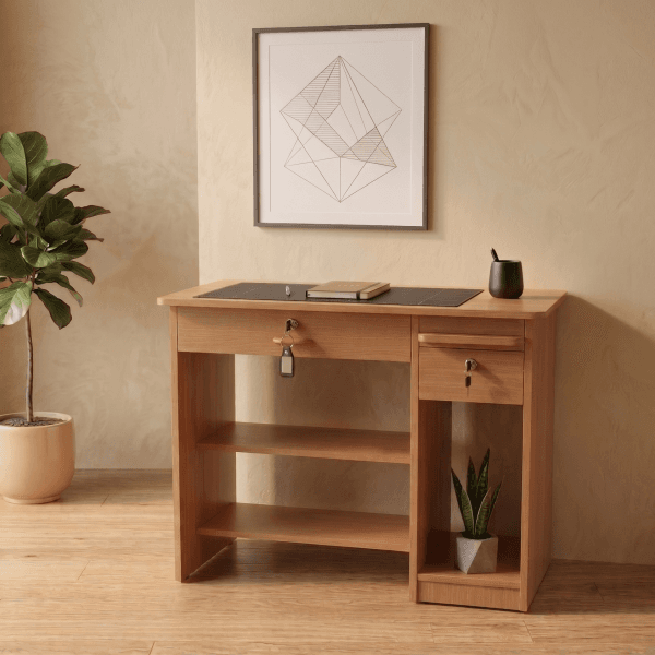 Modern Wooden Study Desk with Storage