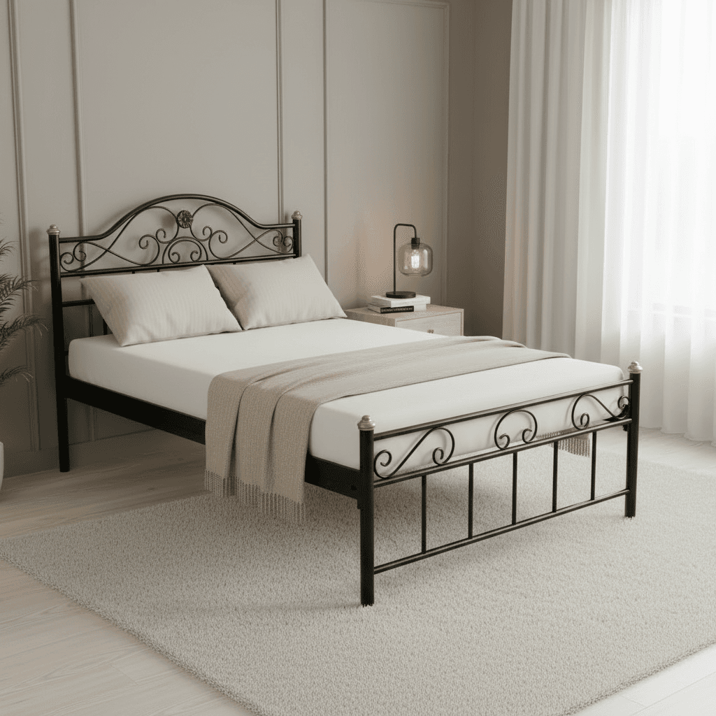 Royal Crest Decorative Metal Bed
