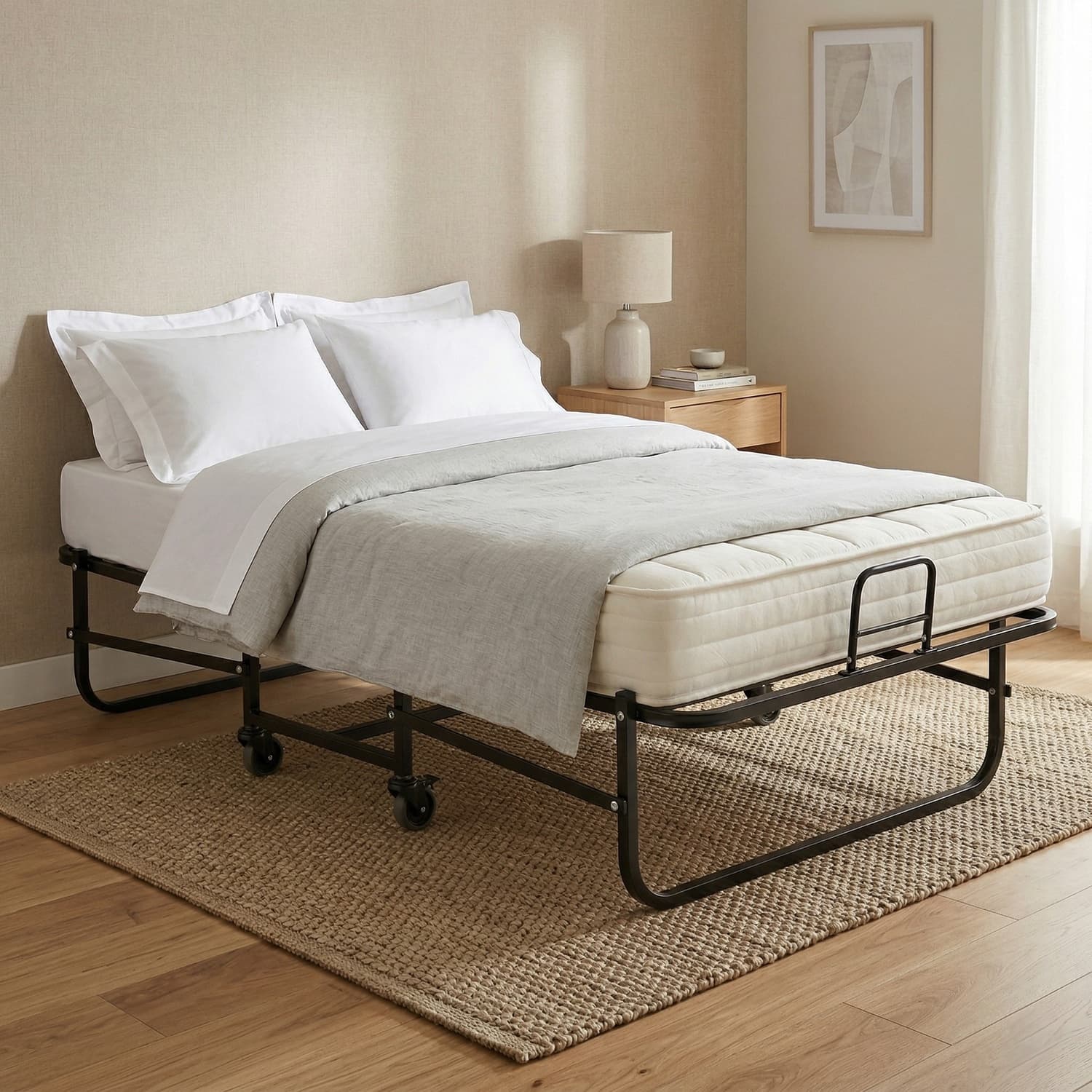 FlexiRest Foldable Metal Single Bed With Mattress