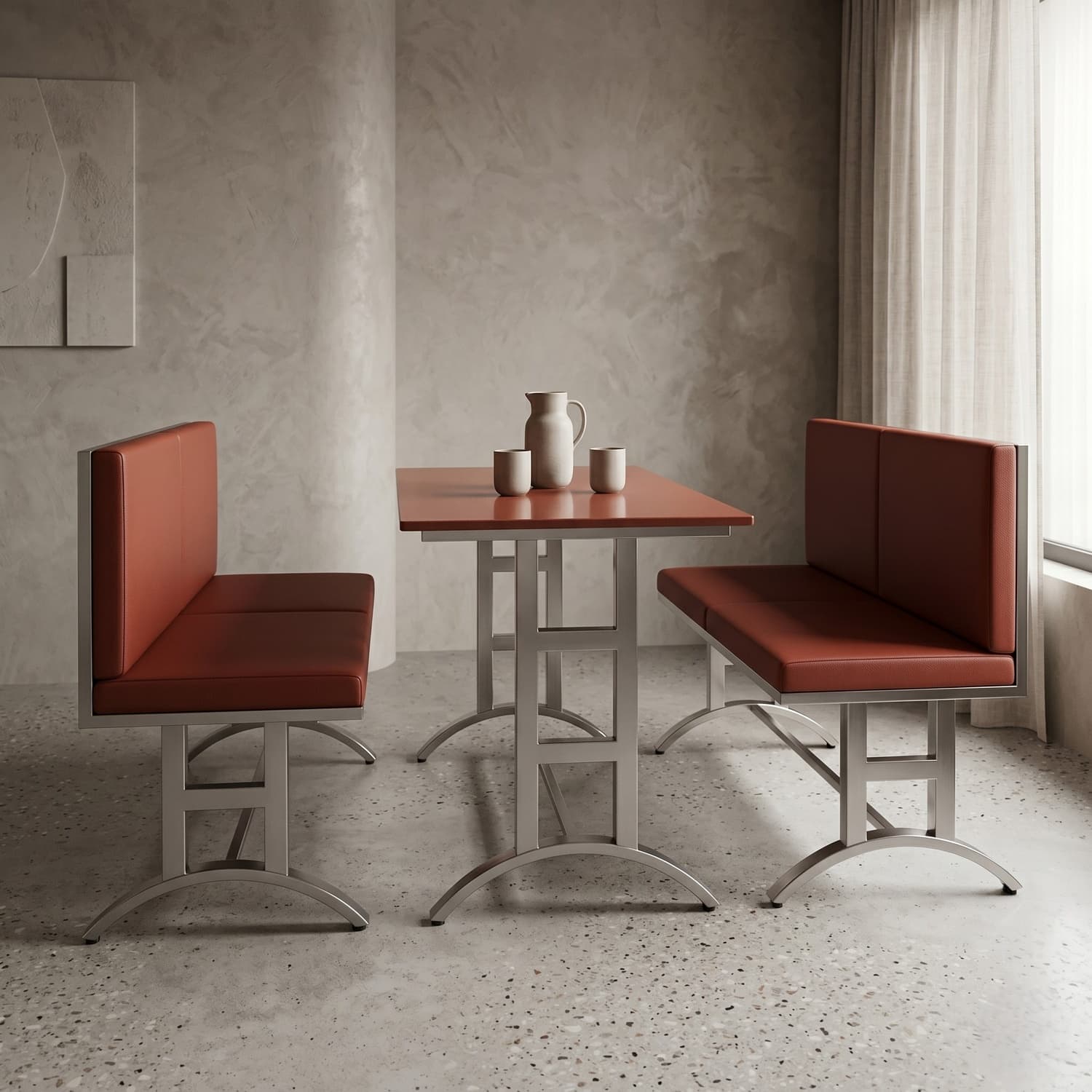 Modern Cafe Booth Dining Set