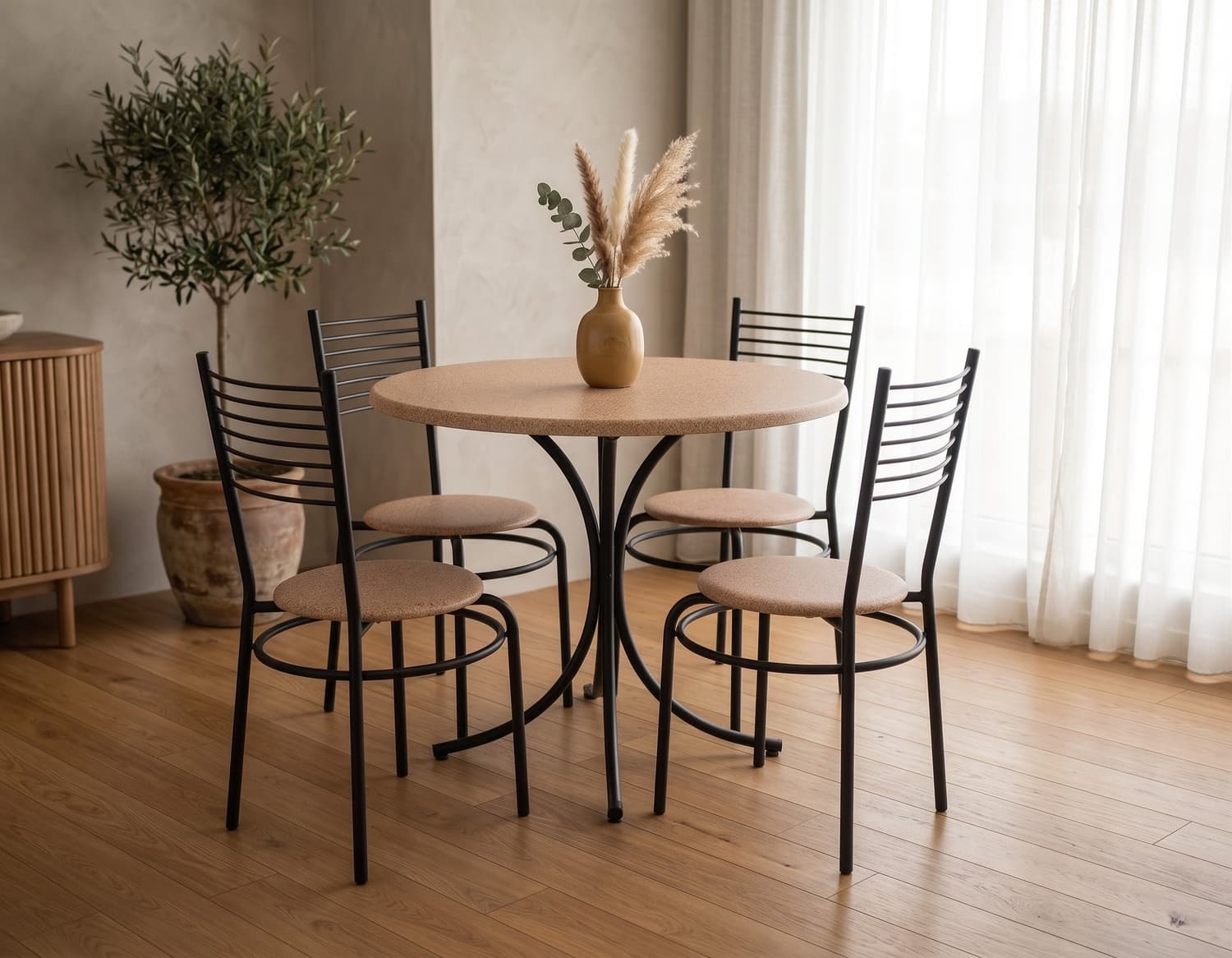 Modern Round Dining Table Set
