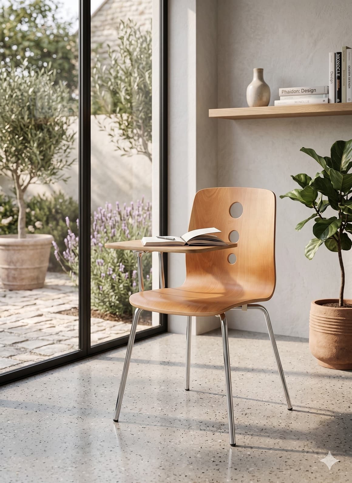 Wooden Student Writing Chair
