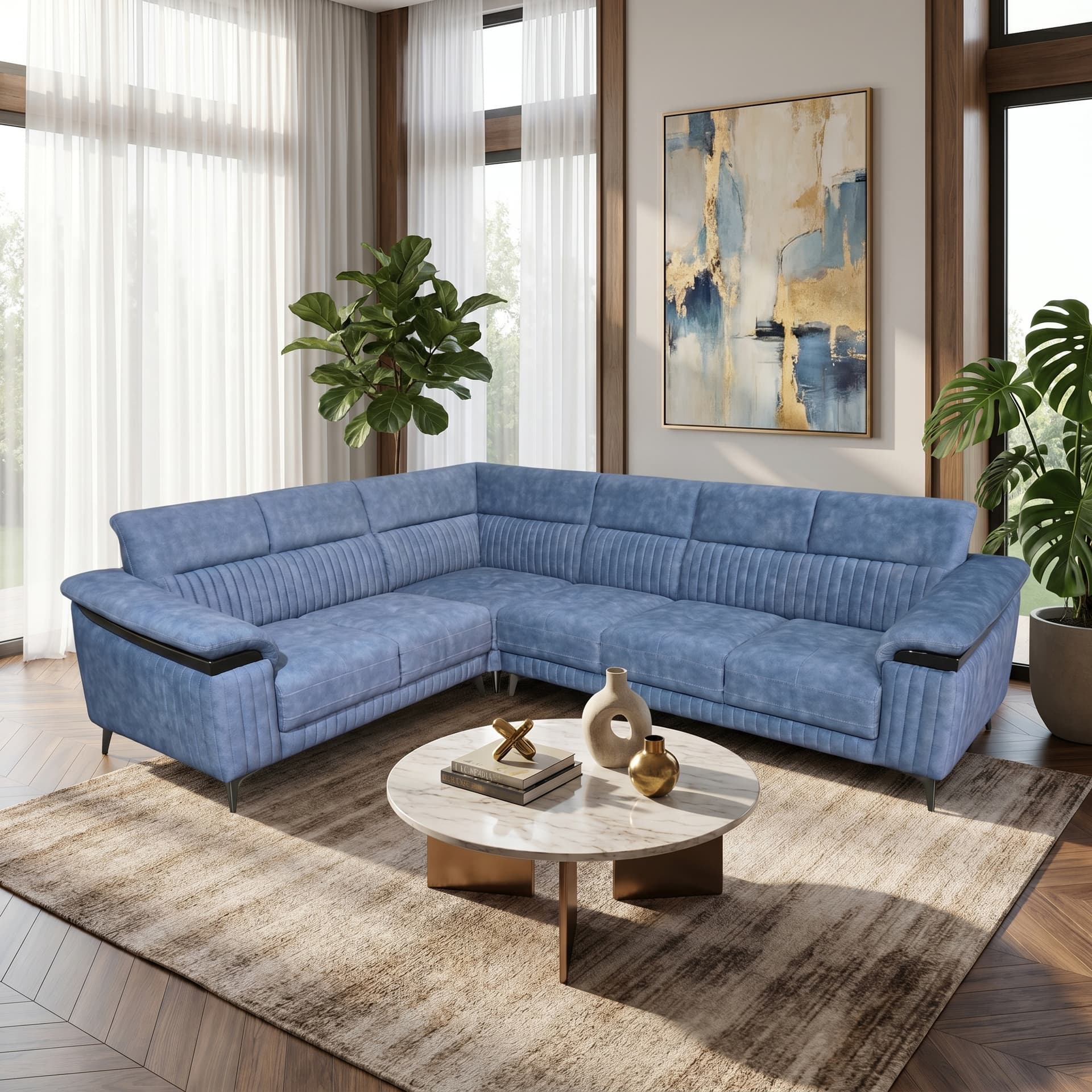 AzureNest AN-2800 Luxury Corner Sofa