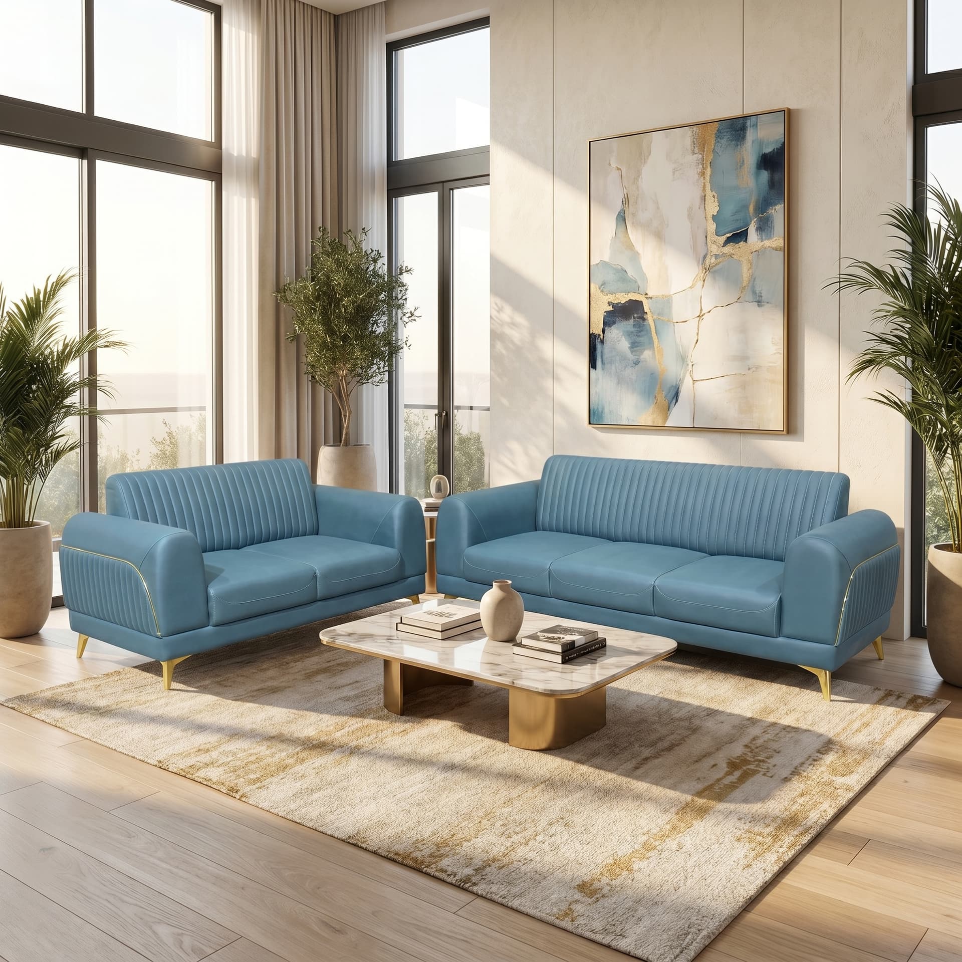 AzureCrest AC-550 Premium Sofa Set
