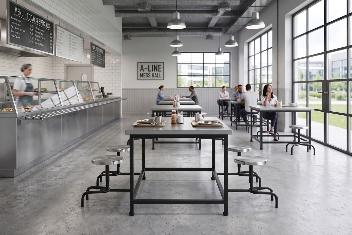 Titan Cafeteria TC-404 Stainless Steel Dining Set Ahmedabad Manufacturer